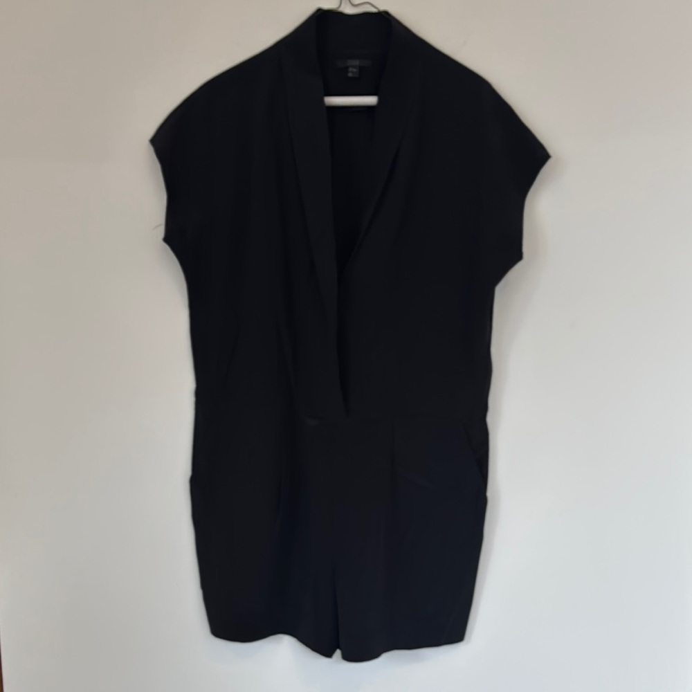 Black Short Sleeve Romper COS